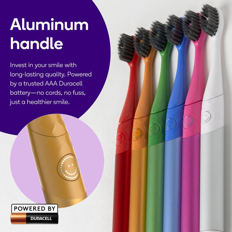 BURST Nova Sonic Toothbrush - Oral Care, Daily Use, 18,000 Vpm,Whitening Mode, AAA Battery, Aluminum Handle,