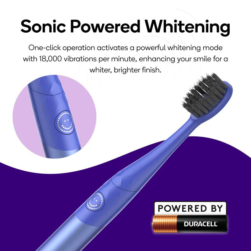 BURST Nova Sonic Toothbrush - Oral Care, Daily Use, 18,000 Vpm,Whitening Mode, AAA Battery, Aluminum Handle,